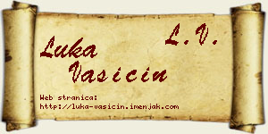 Luka Vasičin vizit kartica